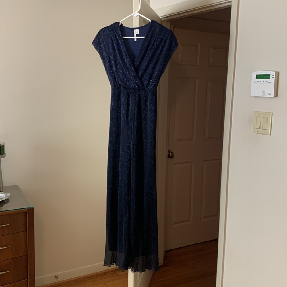 Francesca’s Mi Ami navy sparkle jumpsuit size xs